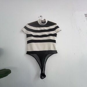 Vintage Turtleneck black and white onesie short sleeve